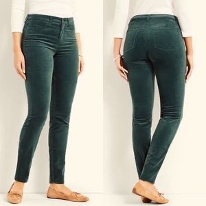 Madewell : high rise skinny spruce green velvet jean